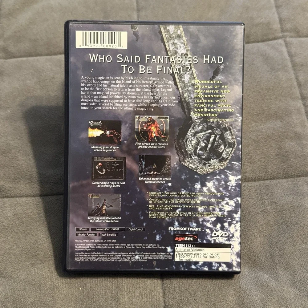 Eternal Ring (Sony PlayStation 2, 2000) PS2  Complete in box CIB Tested Works